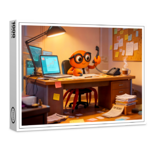 raxxa Premium-Puzzle: Spy Crab Coordinating Mission Work At Desk