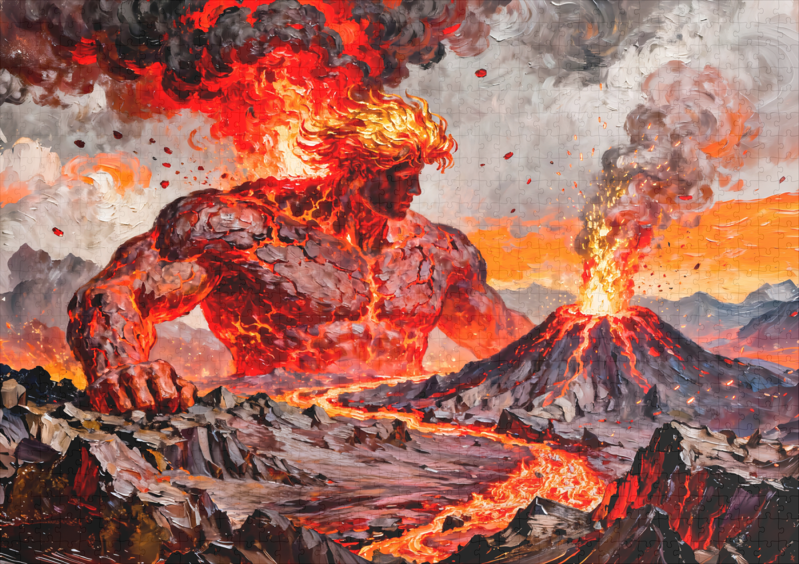 raxxa Premium-Puzzle: Pyrokles Titan of Lava and Volcanic Fire from Greek Mythology - immagine 2