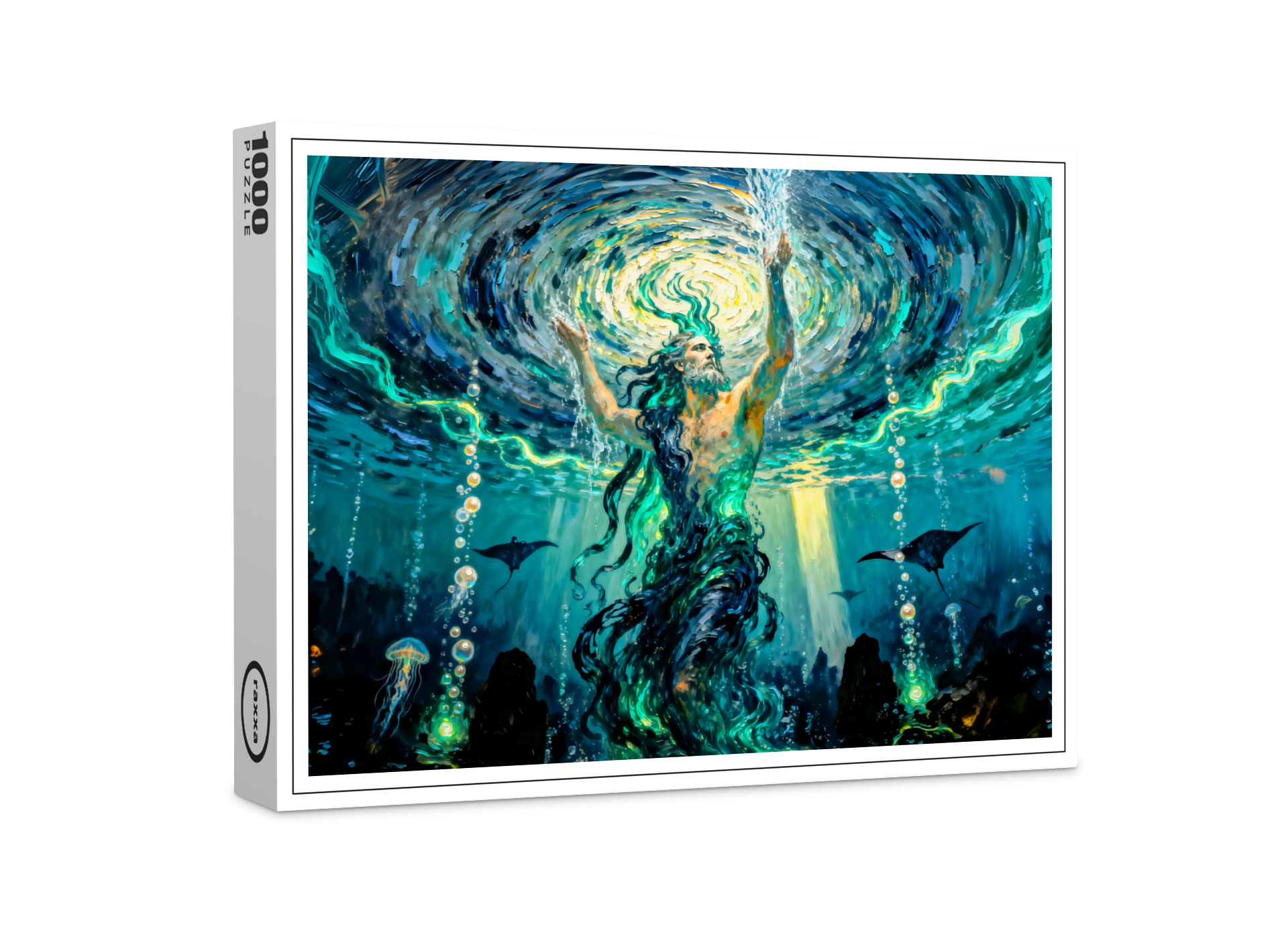 raxxa Premium-Puzzle: Okeanos Primordial Titan of the Ocean from Greek Mythology