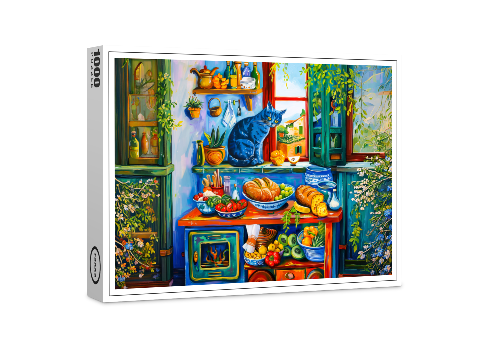 raxxa Premium-Puzzle: Cat Looking Out Kitchen Window