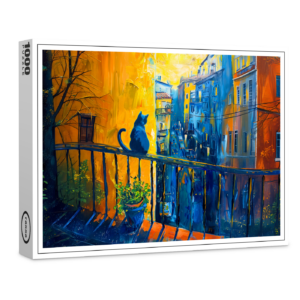 raxxa Premium-Puzzle: Cat is sitting on Balcony Railing