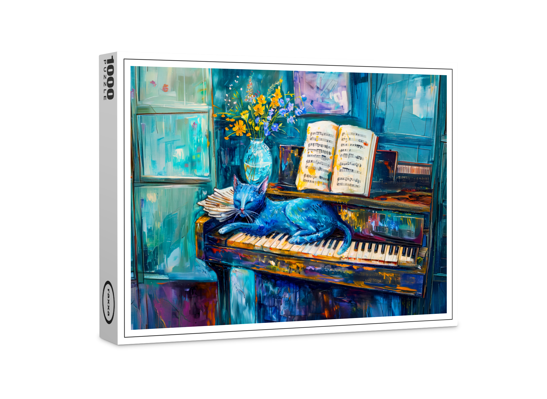 raxxa Premium-Puzzle: Cat is Sleeping on Piano