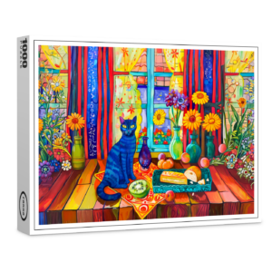 raxxa Premium-Puzzle: Cat on Kitchen Table by Window