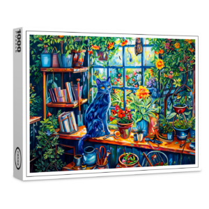raxxa Premium-Puzzle: Cat sitting on Garden House Windowsill