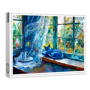 raxxa Premium-Puzzle: Cat is Sleeping on Window Ledge