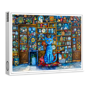 raxxa Premium-Puzzle: Blue Cat by Colorful Shelf