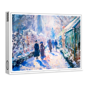 raxxa Premium-Puzzle: Impressionist Garden Art Mug Winter Pathway Scene