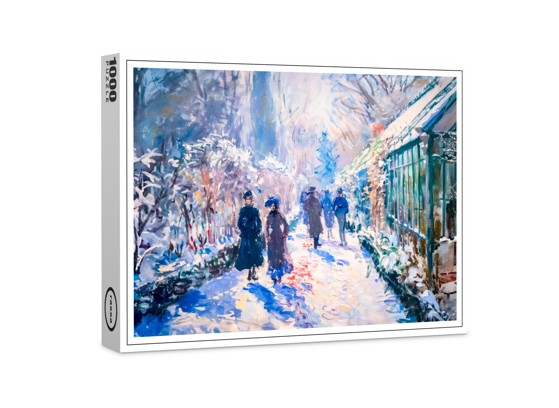 raxxa Premium-Puzzle: Impressionist Garden Art Mug Winter Pathway Scene