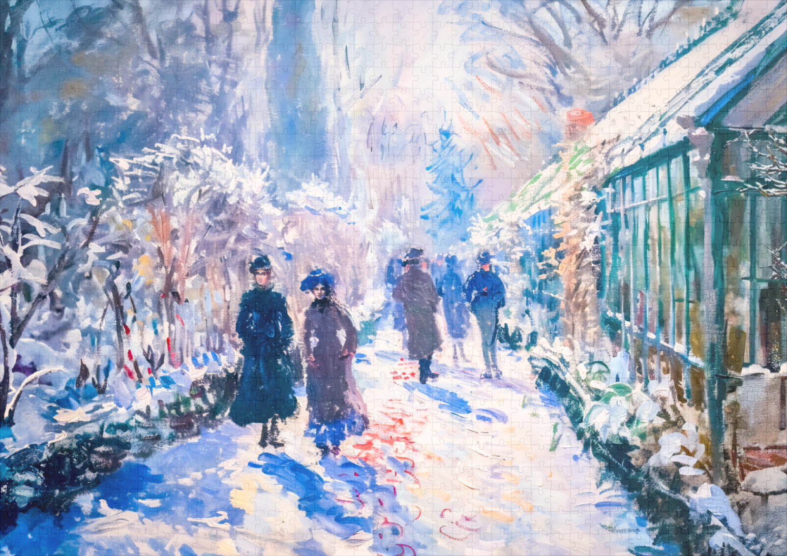 raxxa Premium-Puzzle: Impressionist Garden Art Mug Winter Pathway Scene – Bild 2