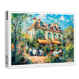 raxxa Premium-Puzzle: Impressionist Garden Art Mug Summer House Gathering