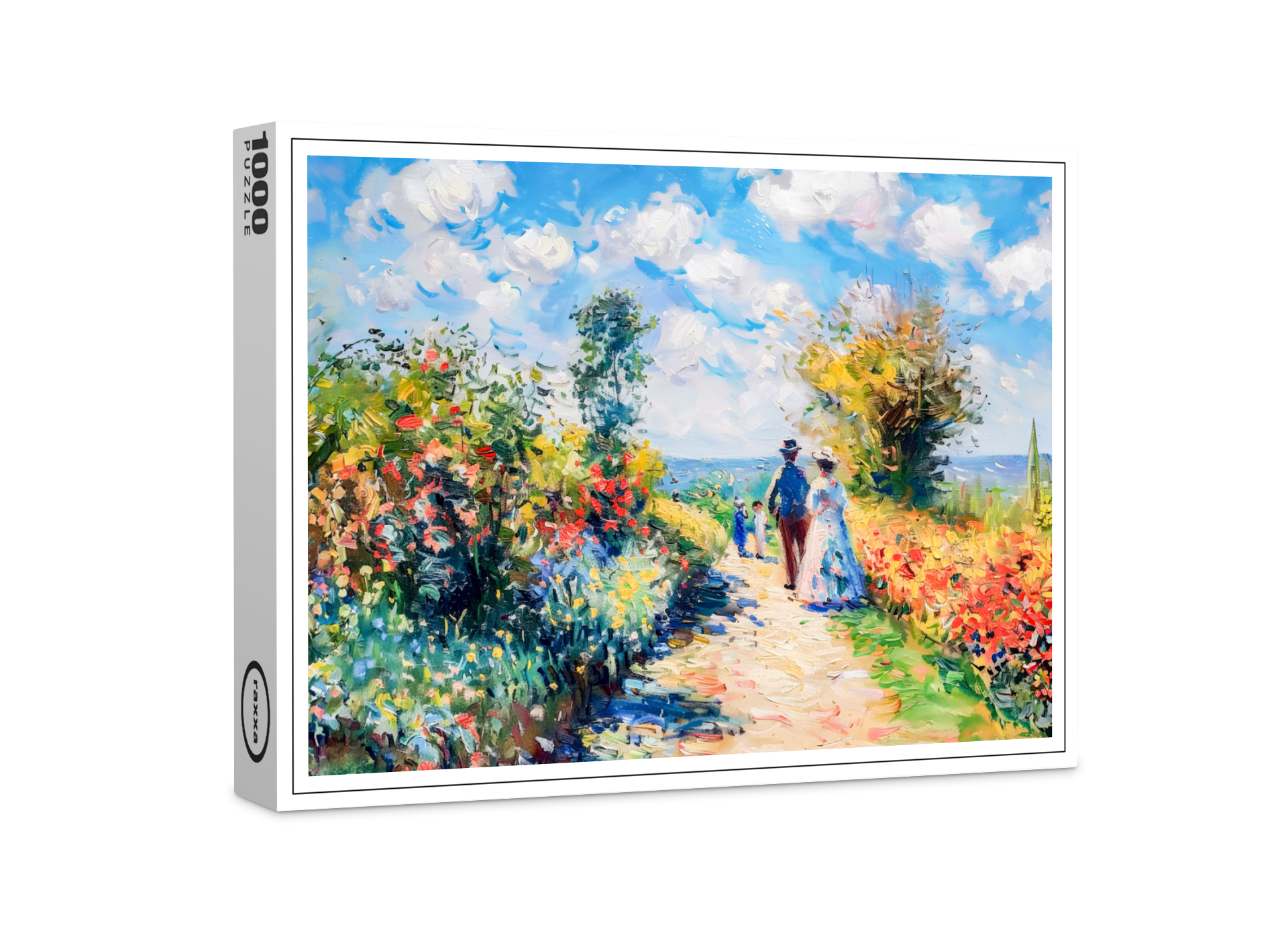 raxxa Premium-Puzzle: Impressionist Garden Art Mug Summer Flower Path