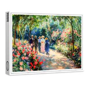 raxxa Premium-Puzzle: Impressionist Garden Art Mug Rose Garden Path