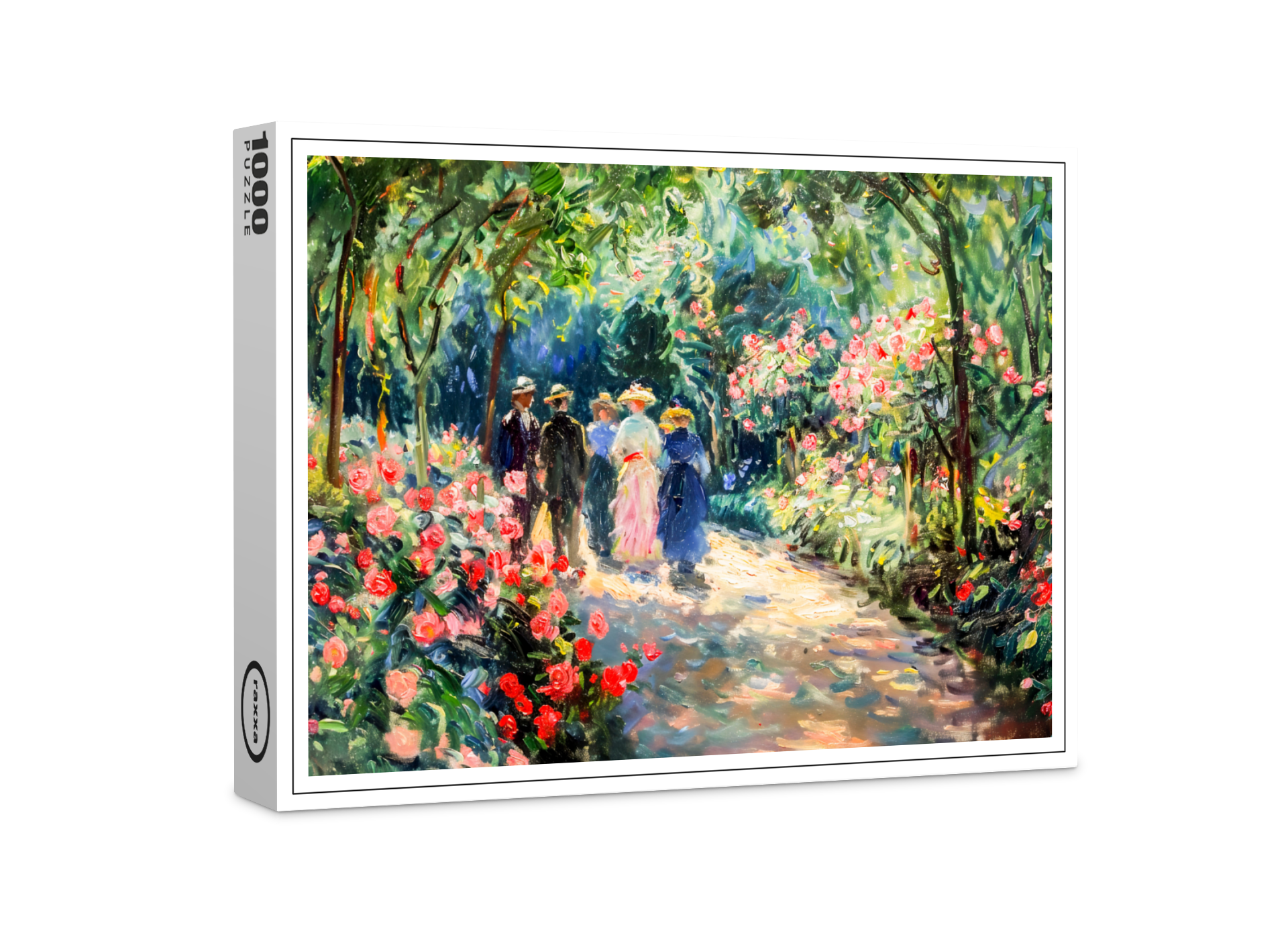 raxxa Premium-Puzzle: Impressionist Garden Art Mug Rose Garden Path