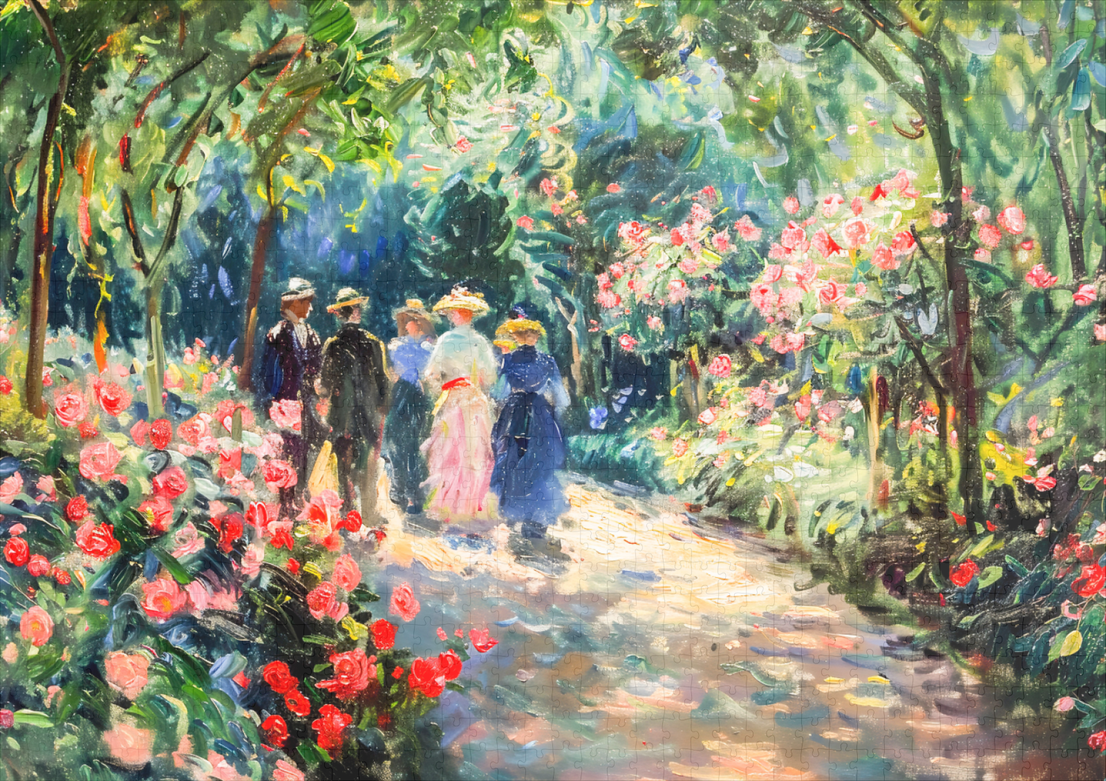 raxxa Premium-Puzzle: Impressionist Garden Art Mug Rose Garden Path – Image 2