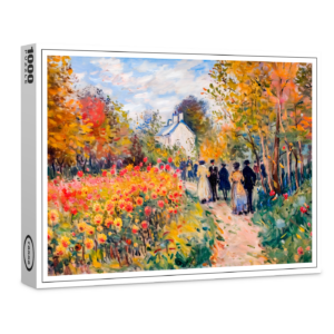 raxxa Premium-Puzzle: Impressionist Garden Art Mug Autumn Dahlia Garden Walk