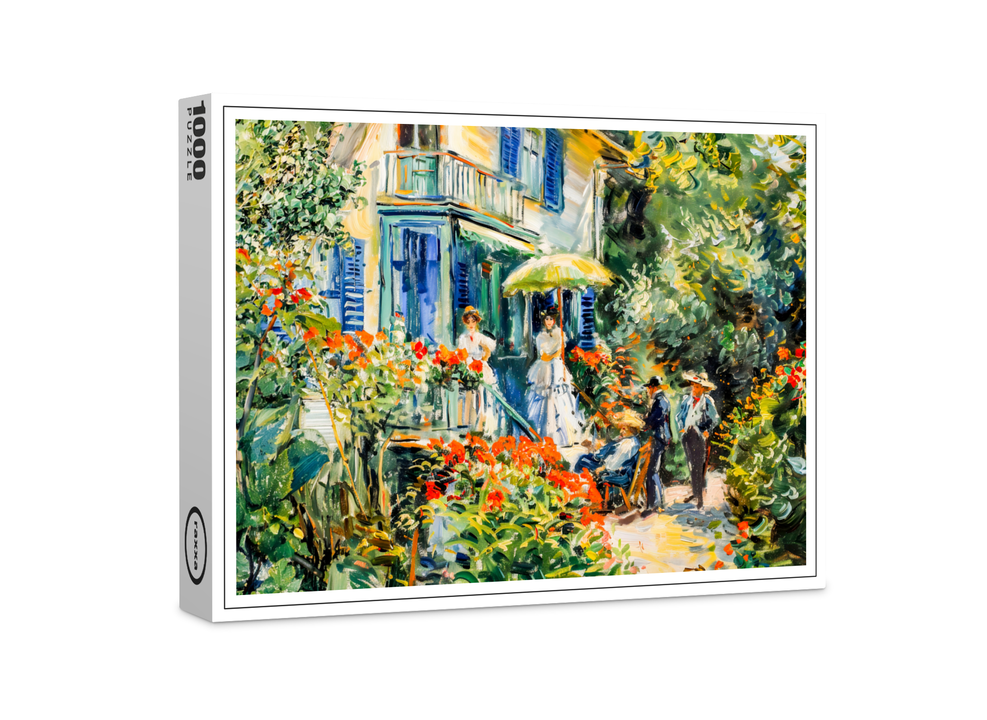 raxxa Premium-Puzzle: Impressionist Garden Art Mug Country House Gathering