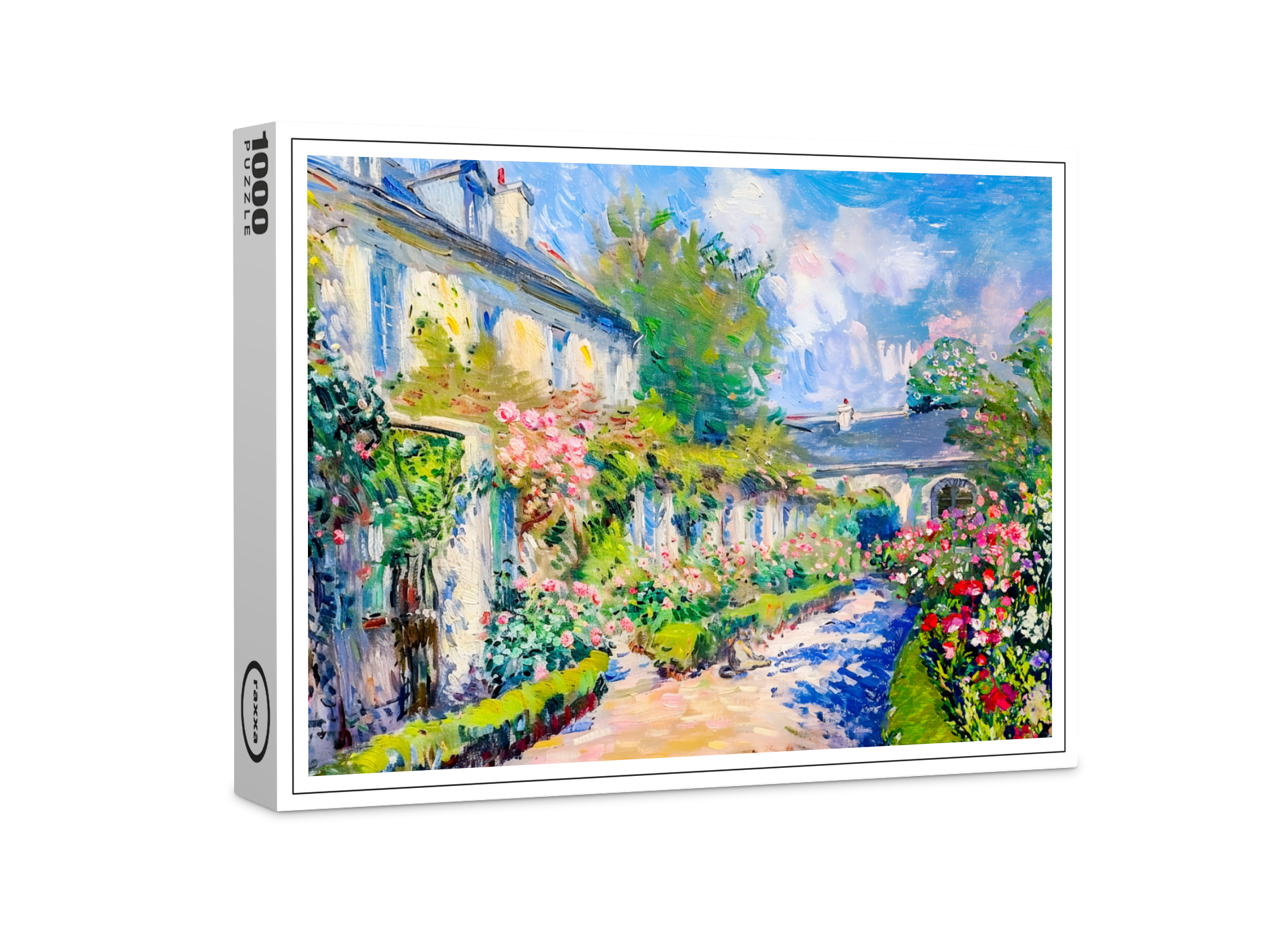 raxxa Premium-Puzzle: Impressionist Garden Art Mug Sunlit Garden House