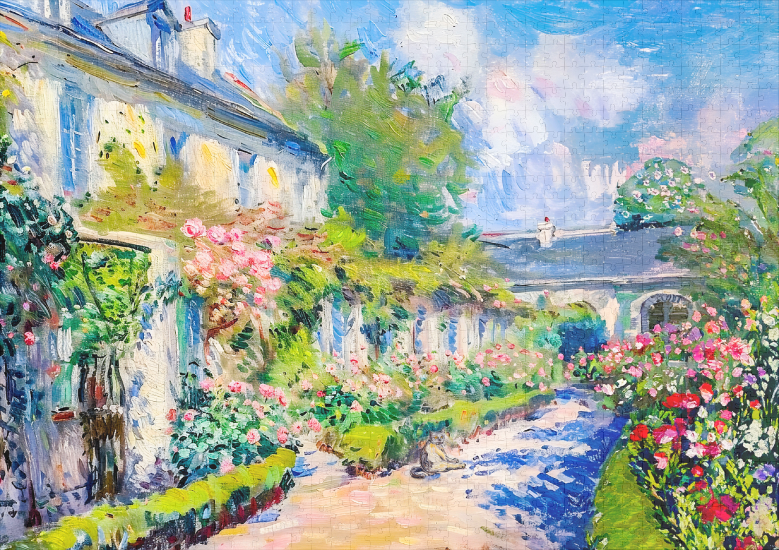 raxxa Premium-Puzzle: Impressionist Garden Art Mug Sunlit Garden House – Bild 2