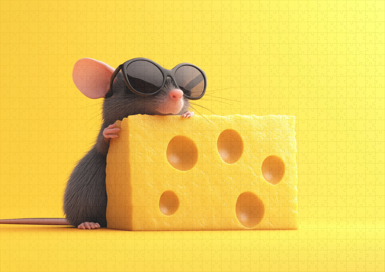 raxxa Premium-Puzzle: Käse ganz cool - Maus mit Sonnenbrille - immagine 2