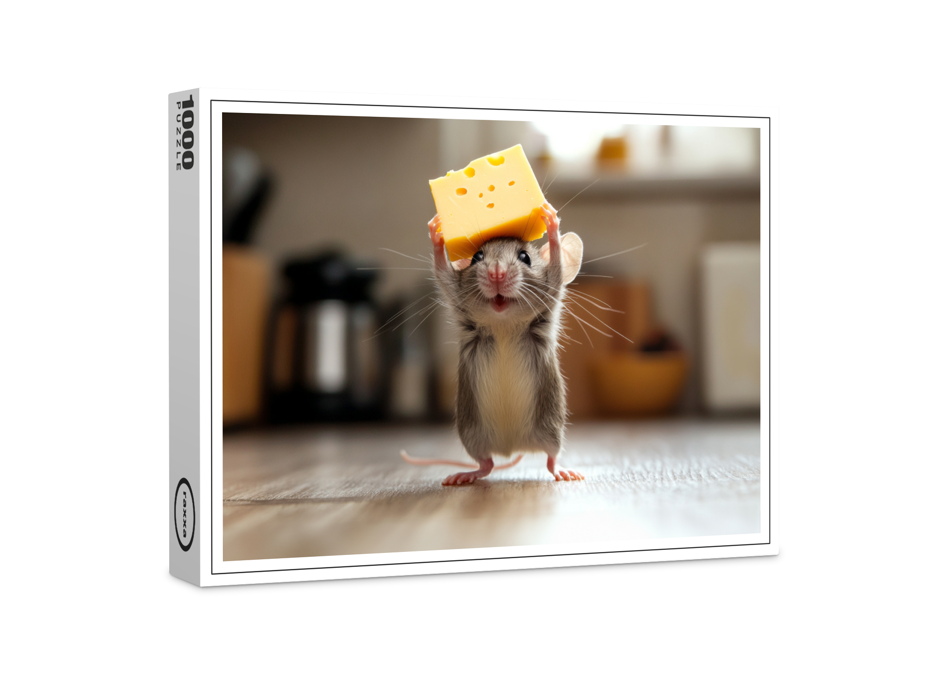 raxxa Premium-Puzzle: Mein Stück - drollige Maus und Käse