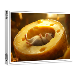 raxxa Premium-Puzzle: Nach getaner Arbeit - Maus schläft in Käse
