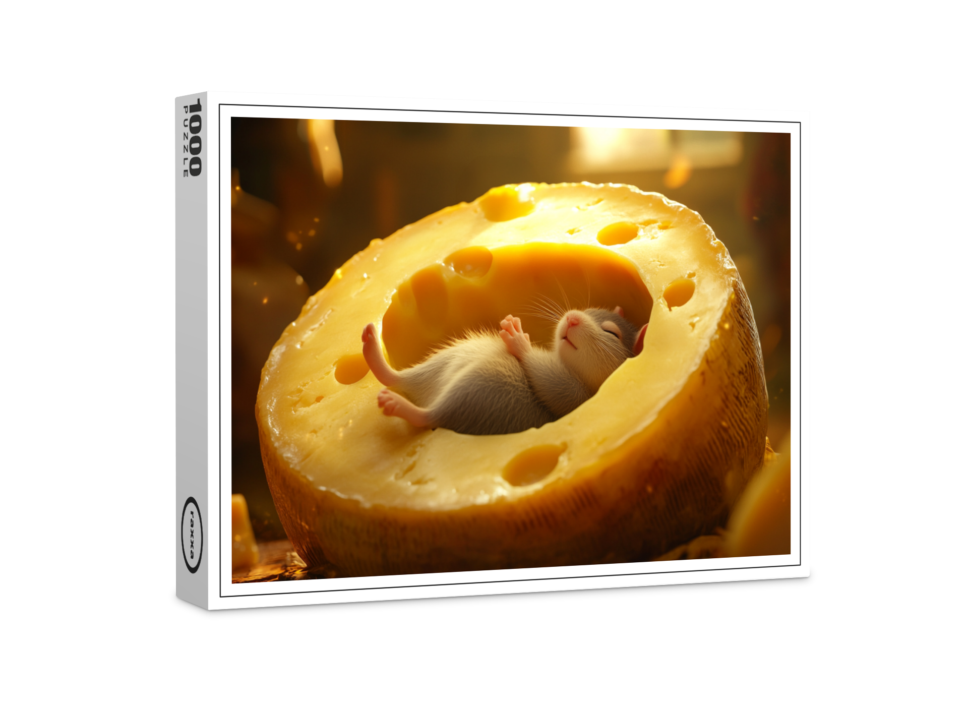 raxxa Premium-Puzzle: Nach getaner Arbeit - Maus schläft in Käse