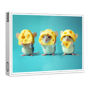raxxa Premium-Puzzle: Käse Trio - Mäuse und Käse
