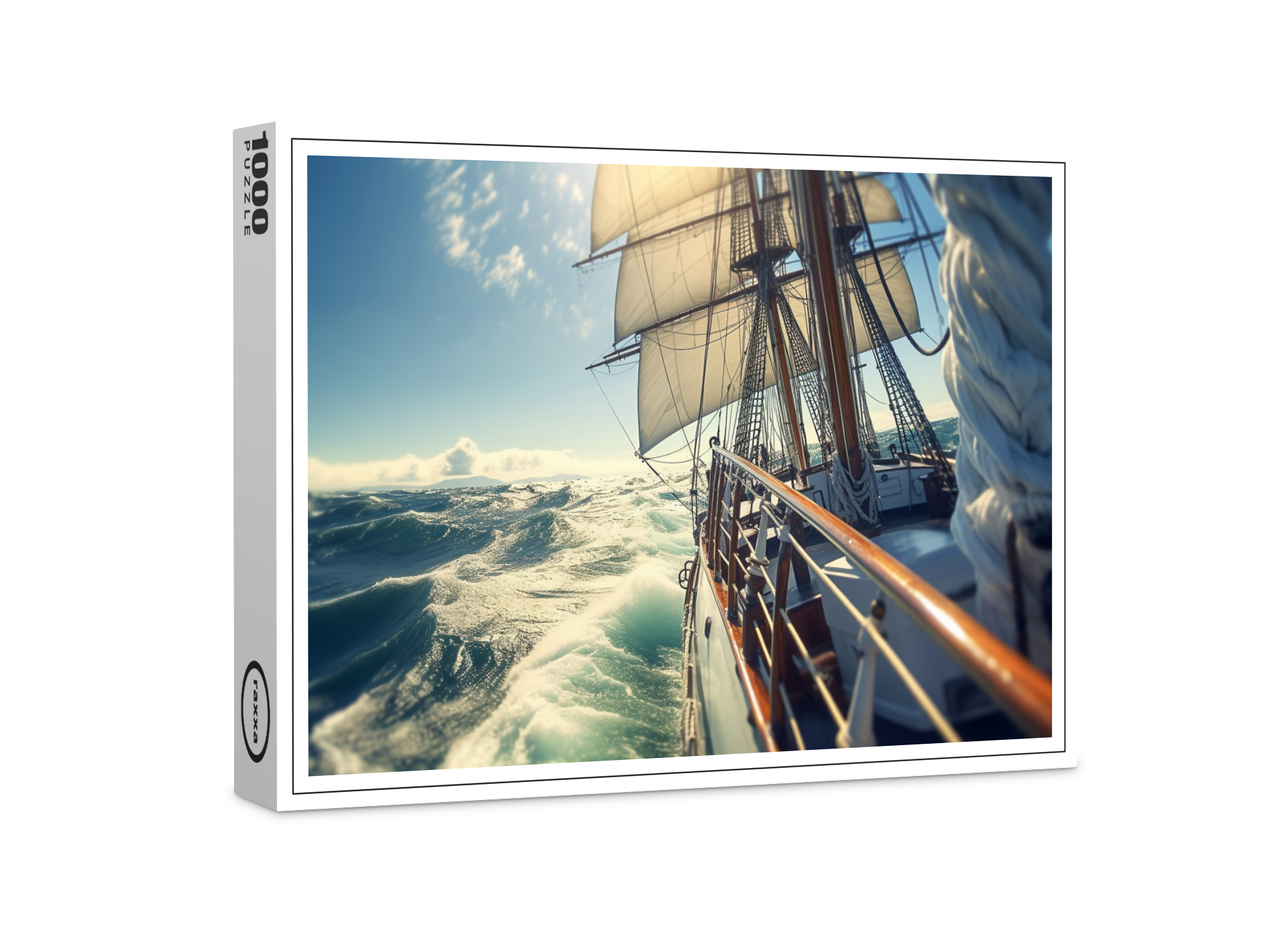 raxxa Premium-Puzzle: Blick von einem Segelschiff auf den Horizont
