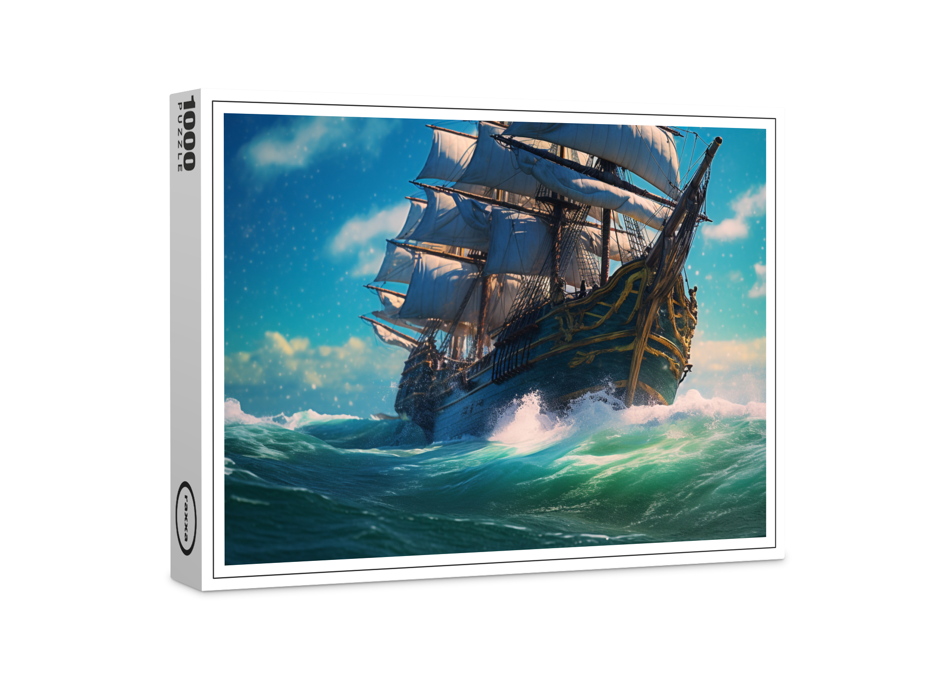 raxxa Premium-Puzzle: Historisches Segelschiff auf dem Meer