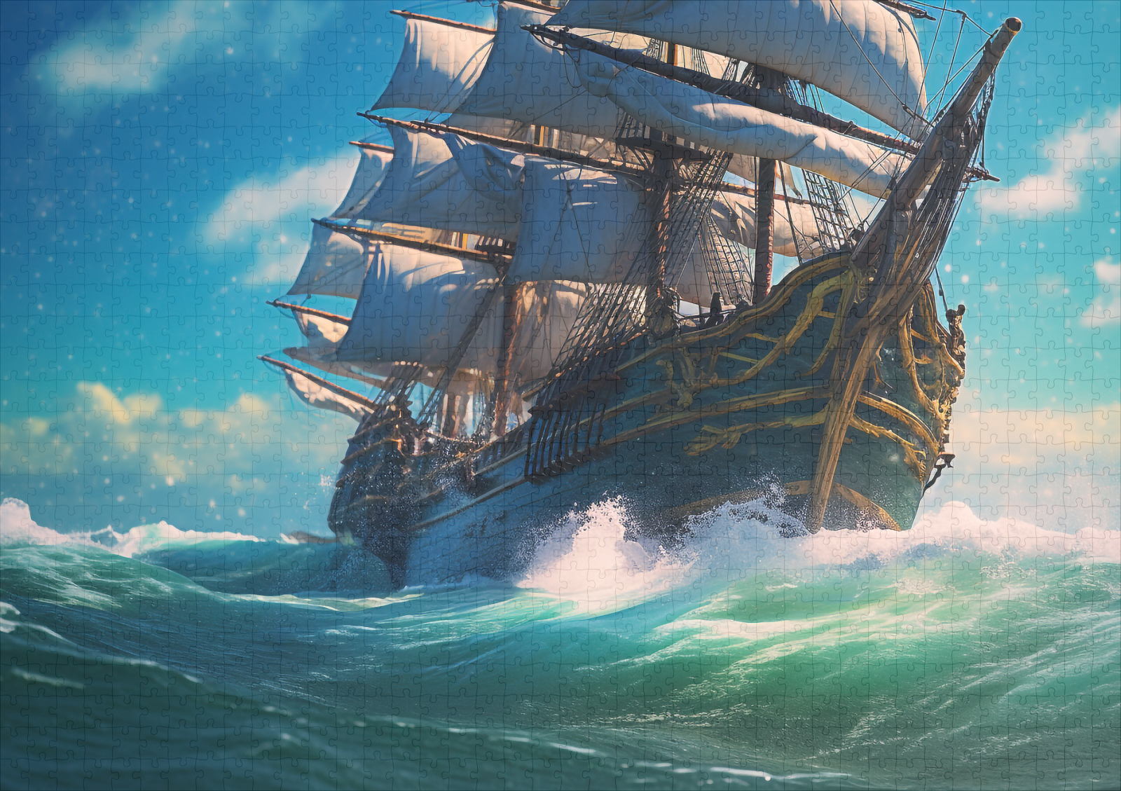 raxxa Premium-Puzzle: Historisches Segelschiff auf dem Meer - Imagen 2