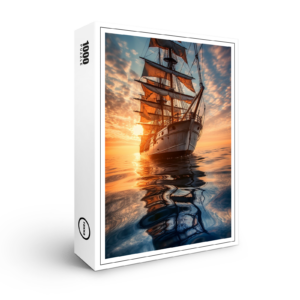 raxxa Premium-Puzzle: Historisches Segelschiff in ruhigem Wasser