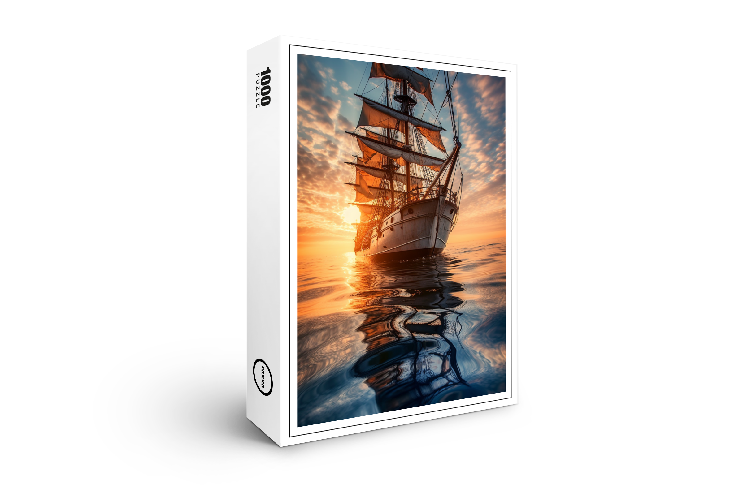 raxxa Premium-Puzzle: Historisches Segelschiff in ruhigem Wasser