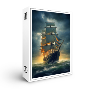 raxxa Premium-Puzzle: Historisches Segelschiff im Gegenlicht
