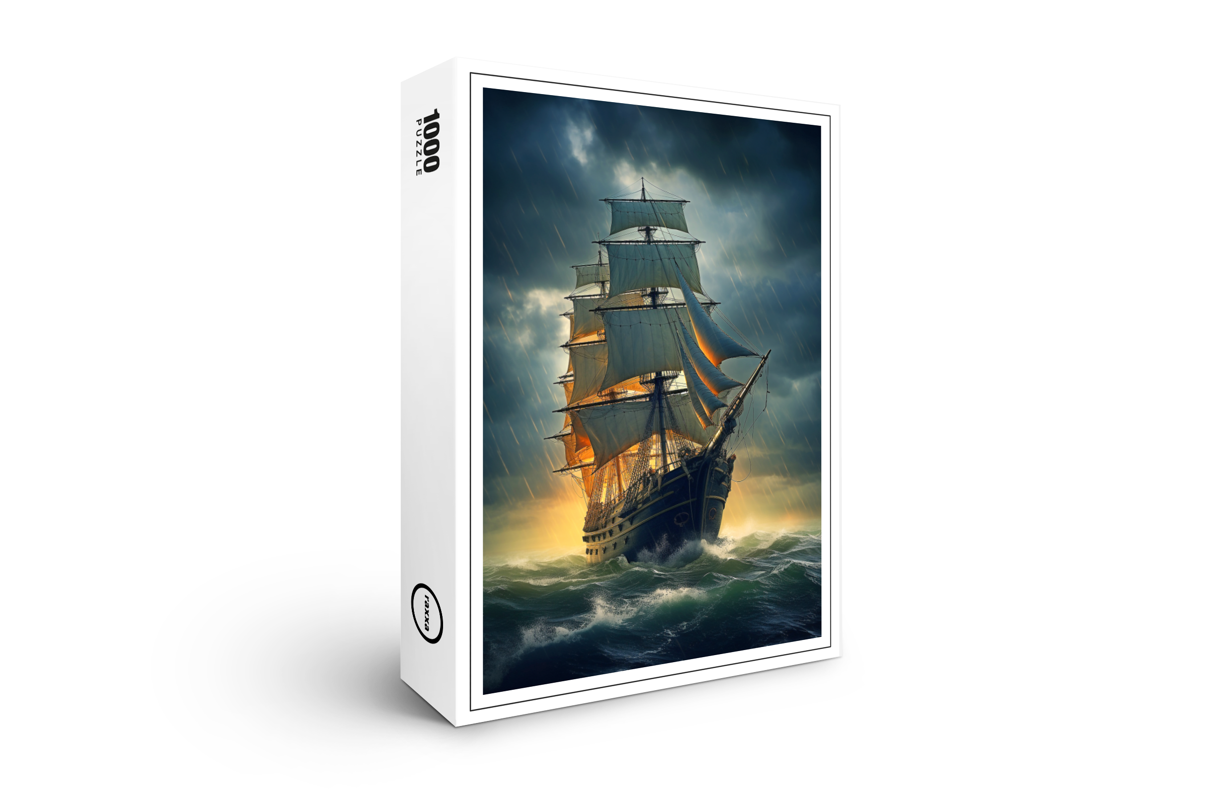 raxxa Premium-Puzzle: Historisches Segelschiff im Gegenlicht