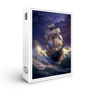 raxxa Premium-Puzzle: Historisches Segelschiff im rauhen Wellen