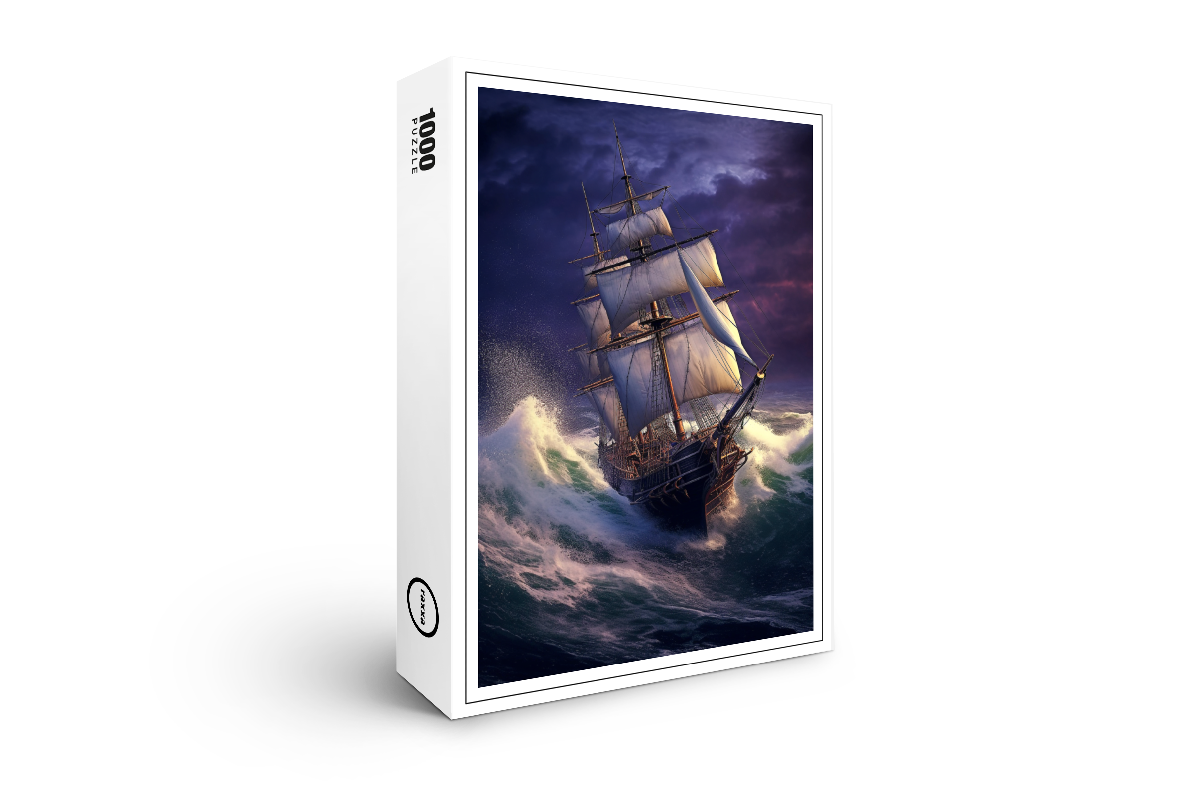 raxxa Premium-Puzzle: Historisches Segelschiff im rauhen Wellen