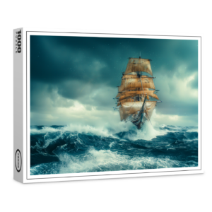 raxxa Premium-Puzzle: Historisches Segelschiff im Orkan