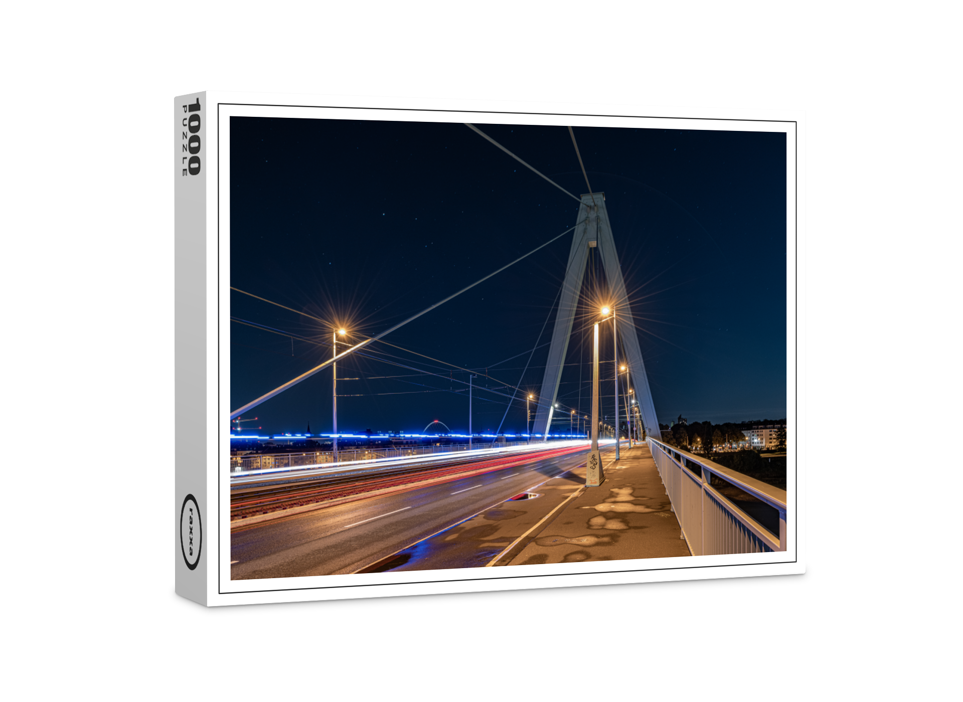 raxxa Premium-Puzzle: Severinsbrücke Köln bei Nacht