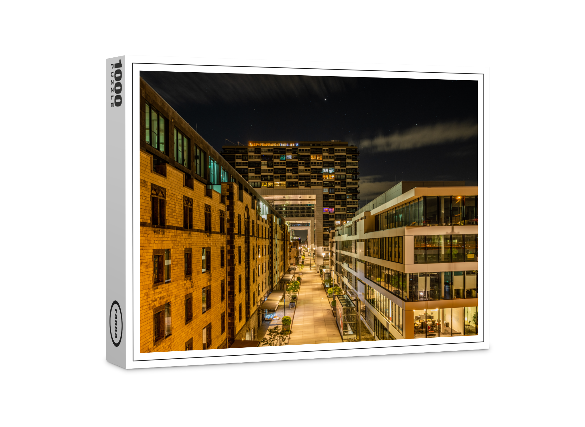 raxxa Premium-Puzzle: Zollhafen Köln bei Nacht