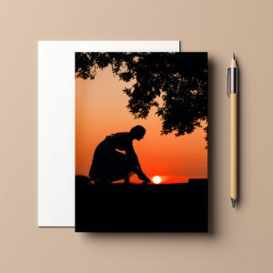 raxxa Postkarte: Mädchen bei Sonnenuntergang