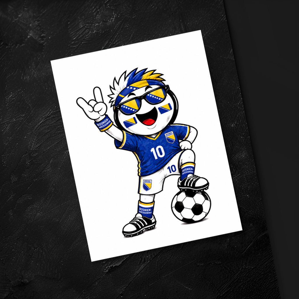 raxxa Postkarte: WM 2026 - Bosnien-Herzegowina