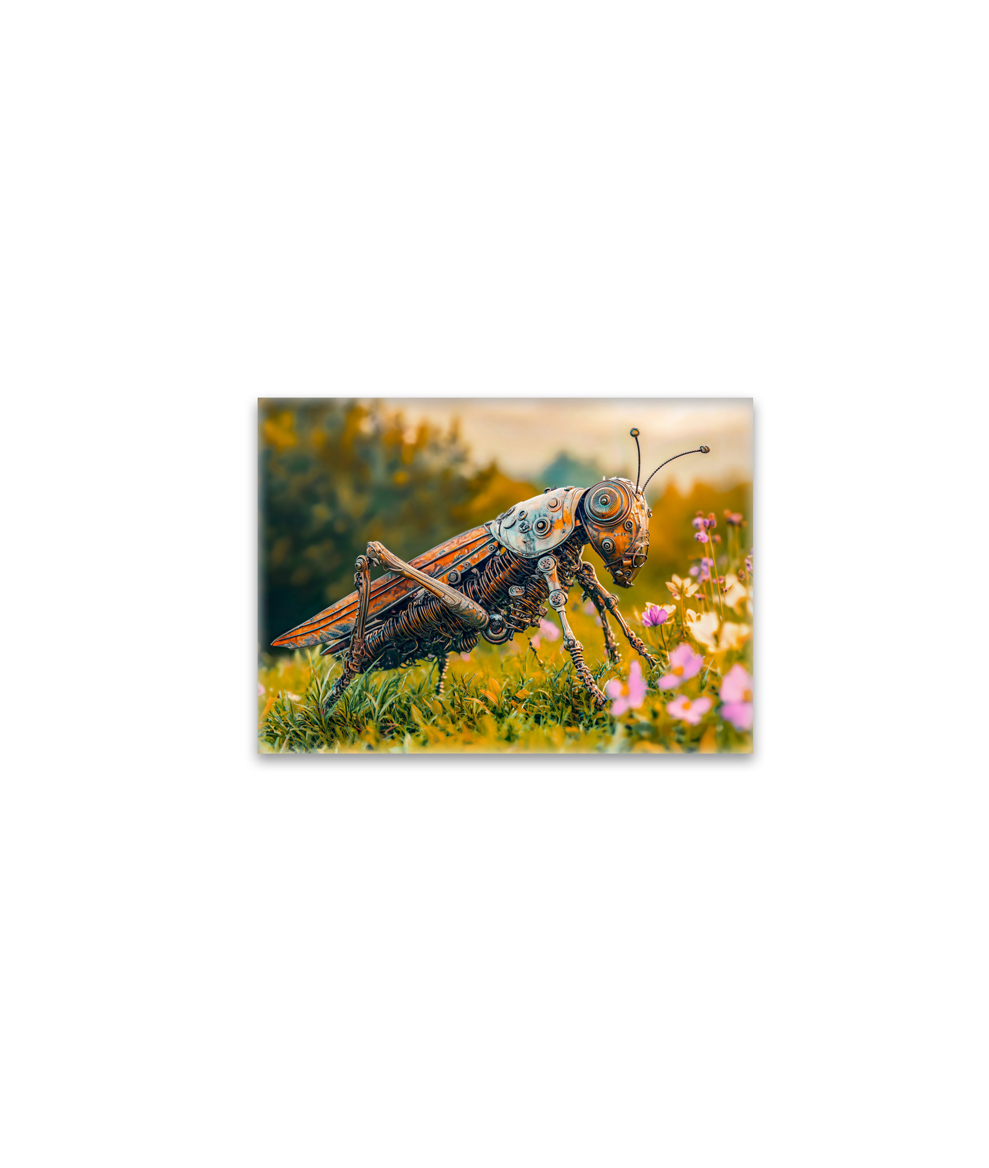 raxxa Glas-Magnet: Metal Grasshopper Garden Sculpture
