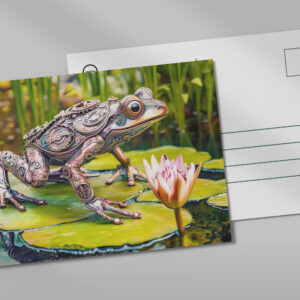 raxxa Postkarte: Metal Frog on Water Lily