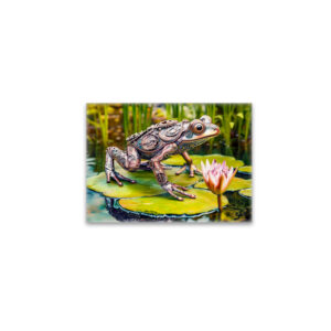 raxxa Glas-Magnet: Metal Frog on Water Lily