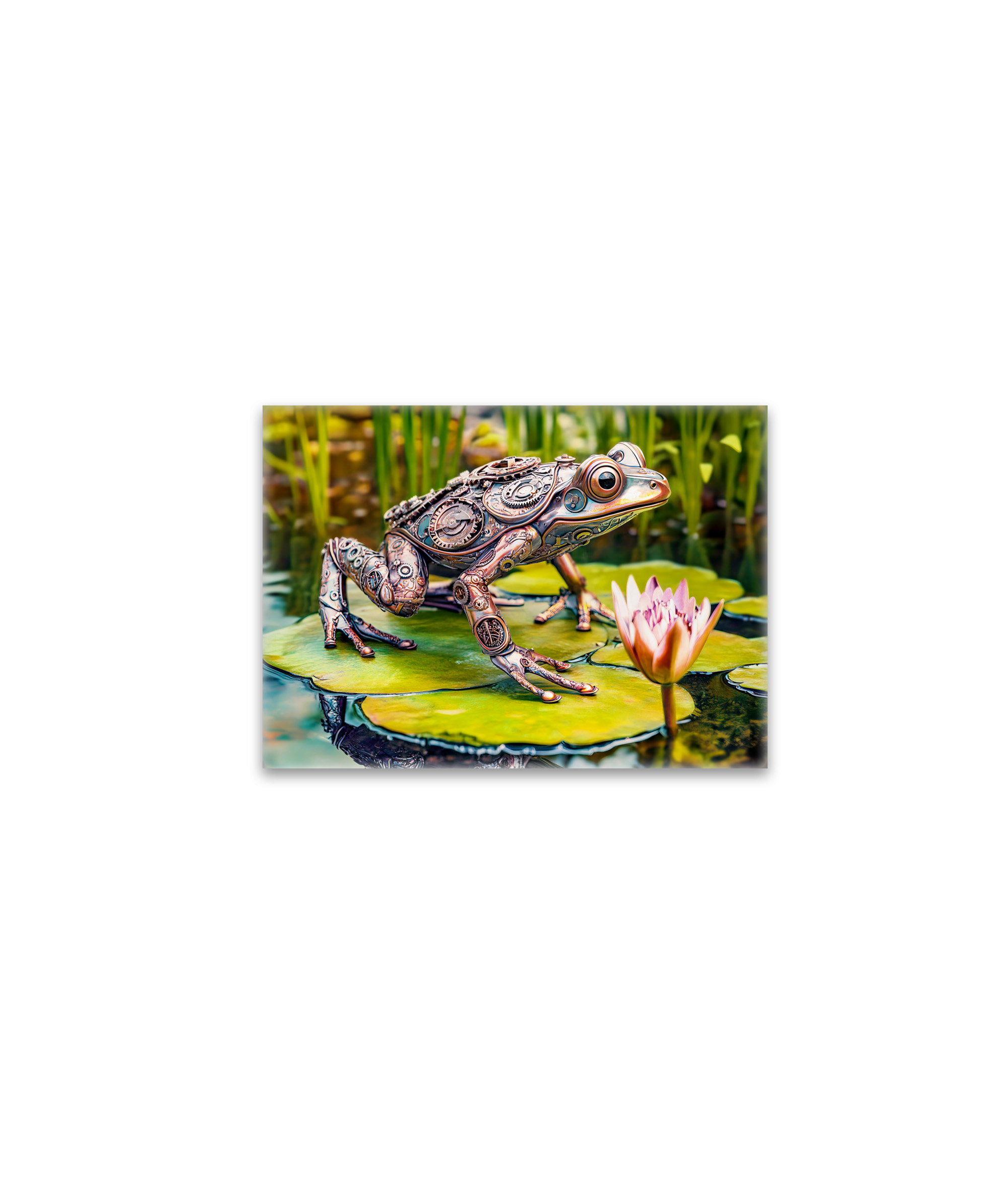 raxxa Glas-Magnet: Metal Frog on Water Lily