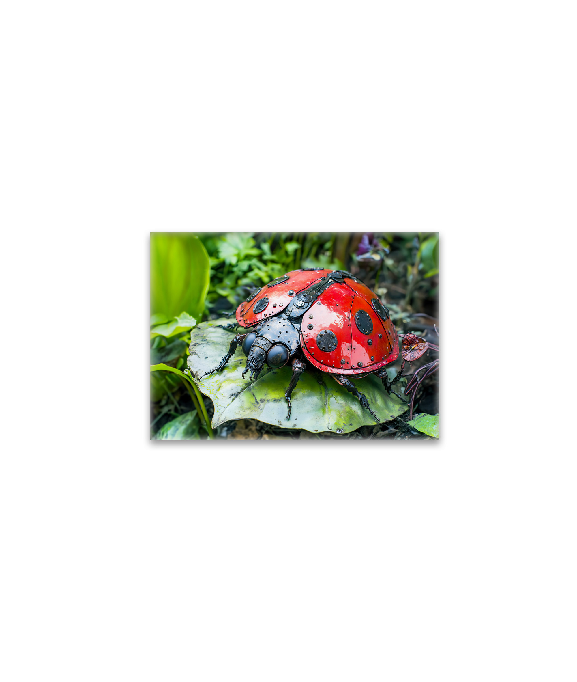 raxxa Glas-Magnet: Metal Ladybug on Leaf