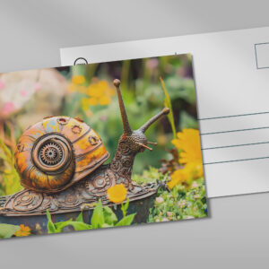 raxxa Postkarte: Metal Snail Garden Ornament