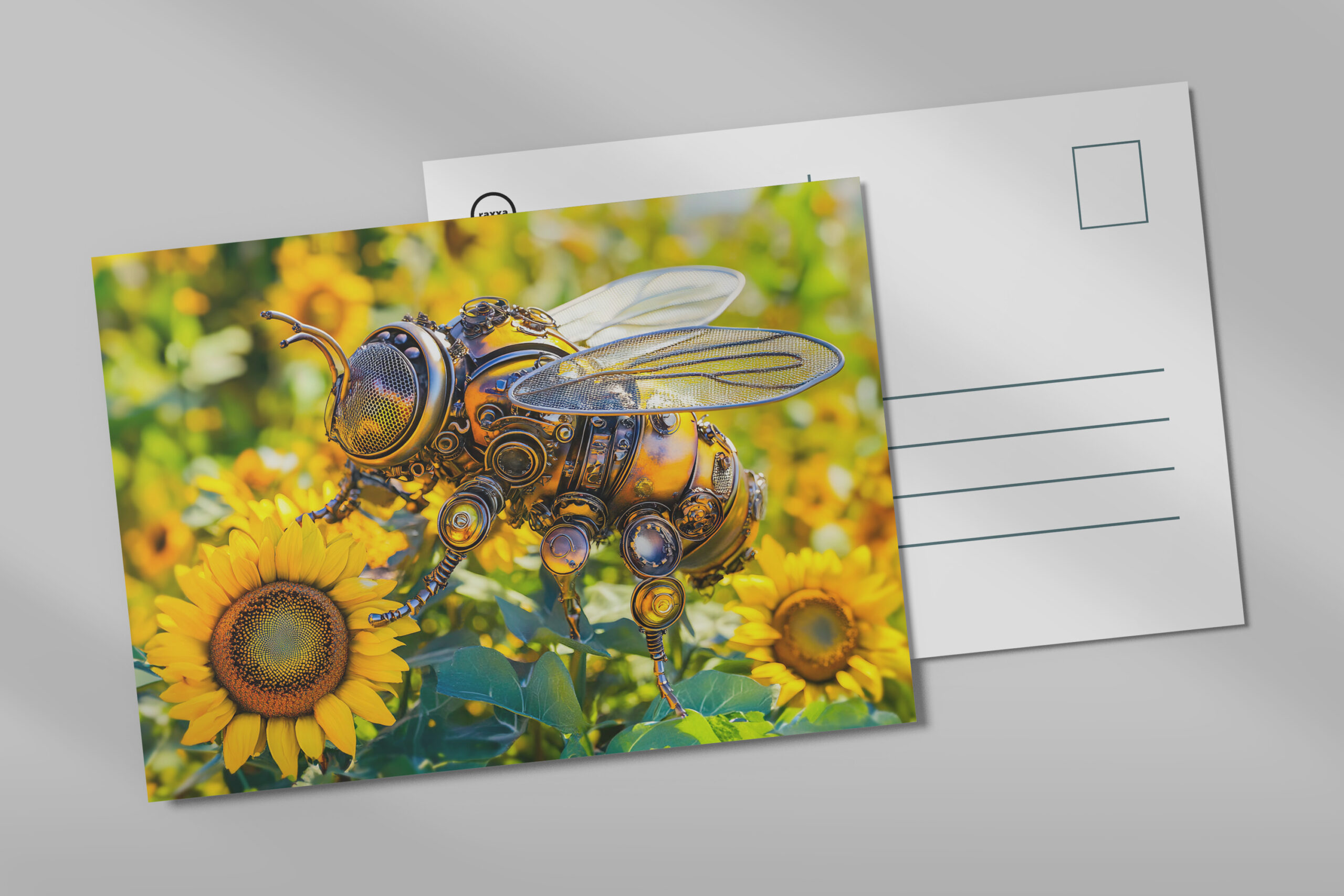 raxxa Postkarte: Metal Bumblebee on Sunflower in Summer