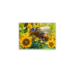 raxxa Glas-Magnet: Metal Bumblebee on Sunflower in Summer