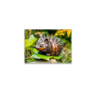 raxxa Glas-Magnet: Metal Hedgehog Garden Decor on leave